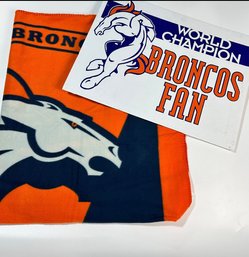 Fleece Broncos Blanket And Broncos Sign