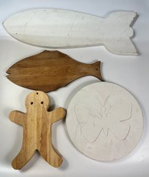 Lot Of 6 Decorative Wood Boards