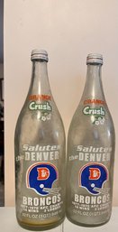Pair Of Orange Crush Denver Broncos 1977-78 Season Bottles