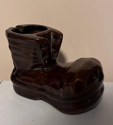 Vintage Redware Boot Ashtray