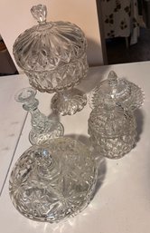 Lot Of 5 Assorted Cut Crystal Pieces