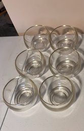 Set Of 6 Glass Desert Bowls