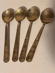 Lot Of 4 Vintage Mexico Souvenir Spoons