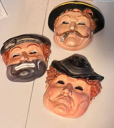 Set Of 3 1906 Red Skeleton Masks