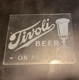 Antique Tivoli Glass Beer Sign