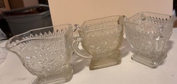 Vintage Indiana Glass Creamer And Sugar Cups