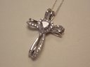 Sterling Silver Cross W/ Heart Necklace