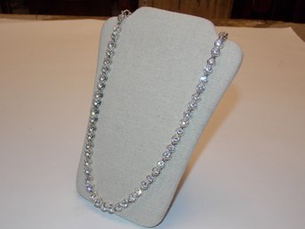 Monet Crystal Silvertone Necklace