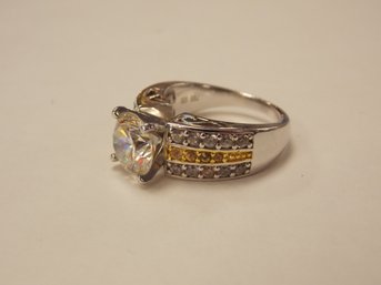 2-Tone Sterling Silver Ring - Size 7.5