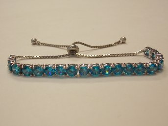 Sterling Silver Blue Crystal Bracelet