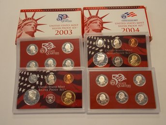 2x Silver Mint Sets - 2003 & 2004