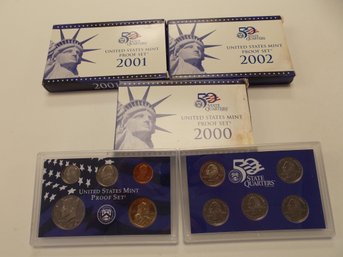 3x US Mint Sets - 2000, 2001, 2002 (LOT #2)