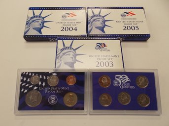 3x US Mint Sets - 2003, 2004, 2005
