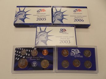 3x US Mint Coin Sets - 2003, 2005 & 2006