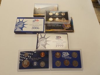 3x US Mint Coin Sets  - 1999, 2006 & Nickels