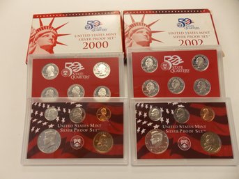 2x SILVER US Coin Mint Sets - 2000 & 2002
