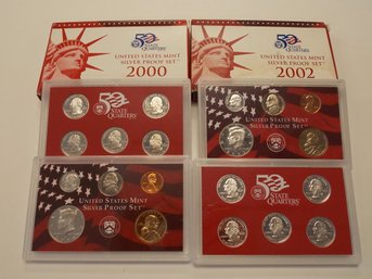 2x SILVER US Coin Mint Sets - 2000 & 2002 (LOT #2)