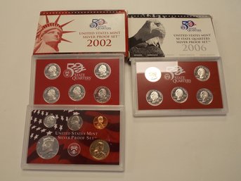 Silver Coin US Mint Sets X2 - 2002 & 2006