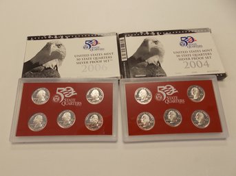 Silver Quarters US Mint Sets X2 - 2004 & 2006  (LOT #4)