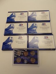 6x US Mint Coin Quarter Sets - 2003 Through 2008