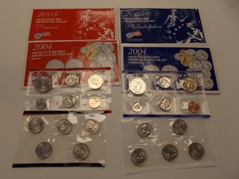 4X US Mint Coin Sets - 2x 2004 & 2x 2005