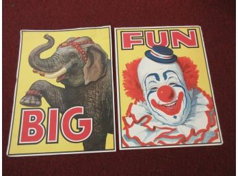 Pair Of Vintage Kraft Circus Litho Posters