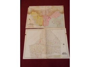 1905 Canvas & Paper Hand-Colored BRONX NEW YORK Maps - X2