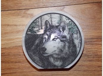Wolf Stone Etching - Signed