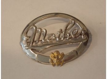 Military Sterling Silver 'Mother' Pin