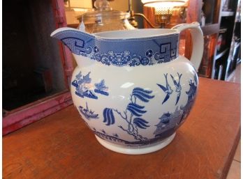 Large Spode Willow Pitcher As Is