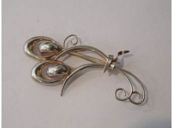 Sterling Silver Large Flower Pin