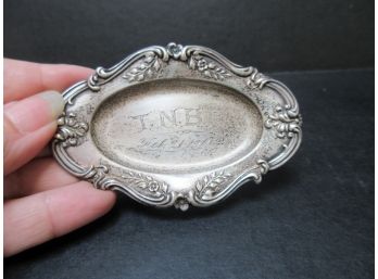 Antique Dated 1901 Monogramed Mini Sterling Tray - SHIPPING AVAILABLE