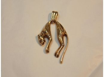 14k Gold & Diamond Cheetah Pendant - SHIPPING AVAILABLE