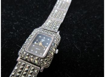 Sterling Marquosite Quartz Watch - Working - SHIPPING AVAILABLE