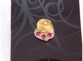 10k Gold & Ruby 'K' Pin - SHIPPING AVAILABLE