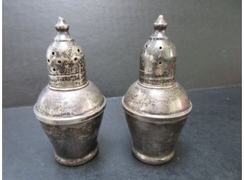 Pair Of Weighted Sterling Salt And Pepper Shackers - SHIPPING AVAILABLE