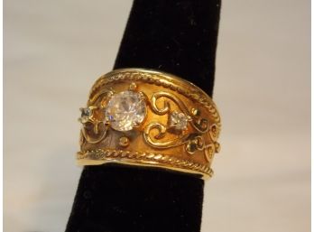 10k Gold & CZ Clyde Dunier Designer Ring - SHIPPING AVAILABLE