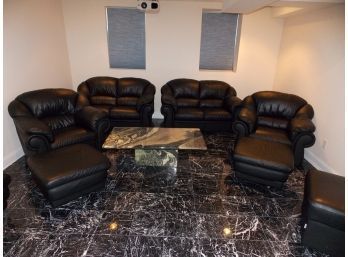 8-Piece Nicoletti Italian Leather Living Room Set