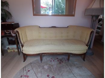 Vintage Down-Filled Couch W/ Wood Frame