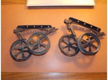 Antique Rolling Library Ladder Wheel Hardware Set - Pat. 1894