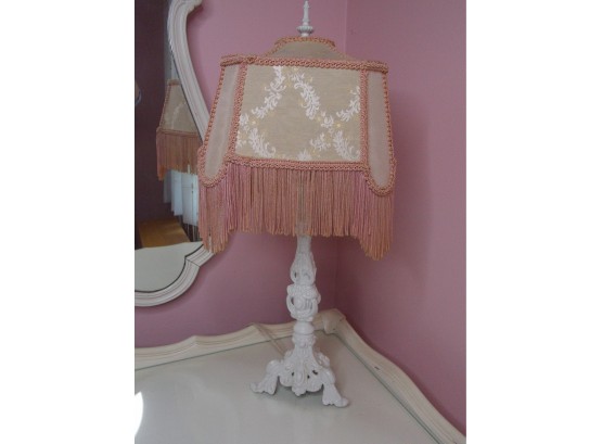 Vtg. Cast-Metal Ornate Lamp