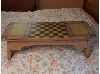 Painted Wood Checkers/Chess Stand/Table