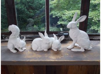 Goebel - W. Germany Ceramic Rabbits And Squirrel