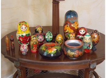 Nesting Dolls, Boxes & Russian Pottery Collection