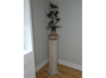 Metal Flower Sculpture & Plaster Column