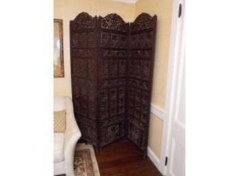 Beautiful Carved Exotic Wood Divider Screen
