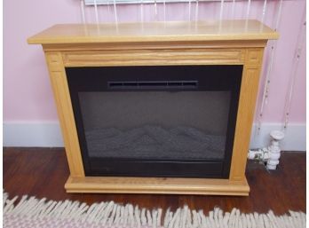 Electric Fireplace - Oak Cabinet