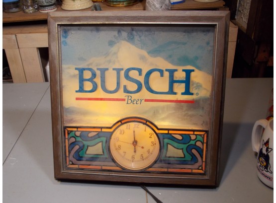 Busch Beer Light And Clock
