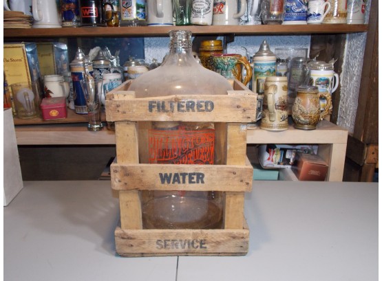 Water Bottle With Wood Crate