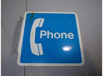 Public Telephone Metal Flanged Sign